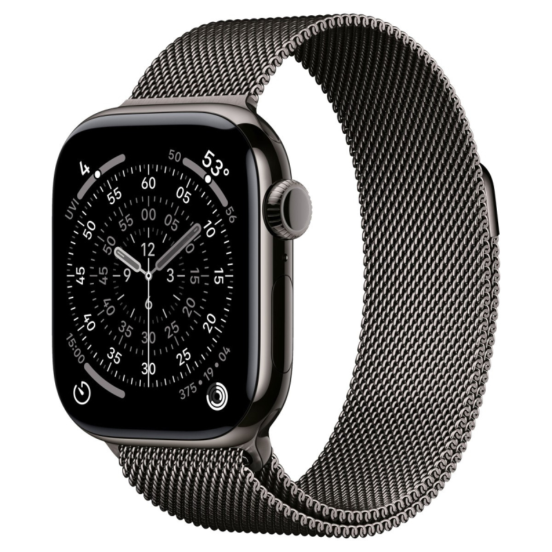 Apple Watch 11 42mm Slate Titanium Case / Slate Milanese Loop