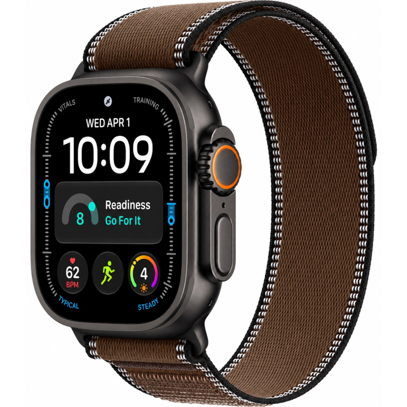 Apple Watch Ultra 4 (2026) 49mm Black Titanium Case / Black - Charcoal Dark Umber