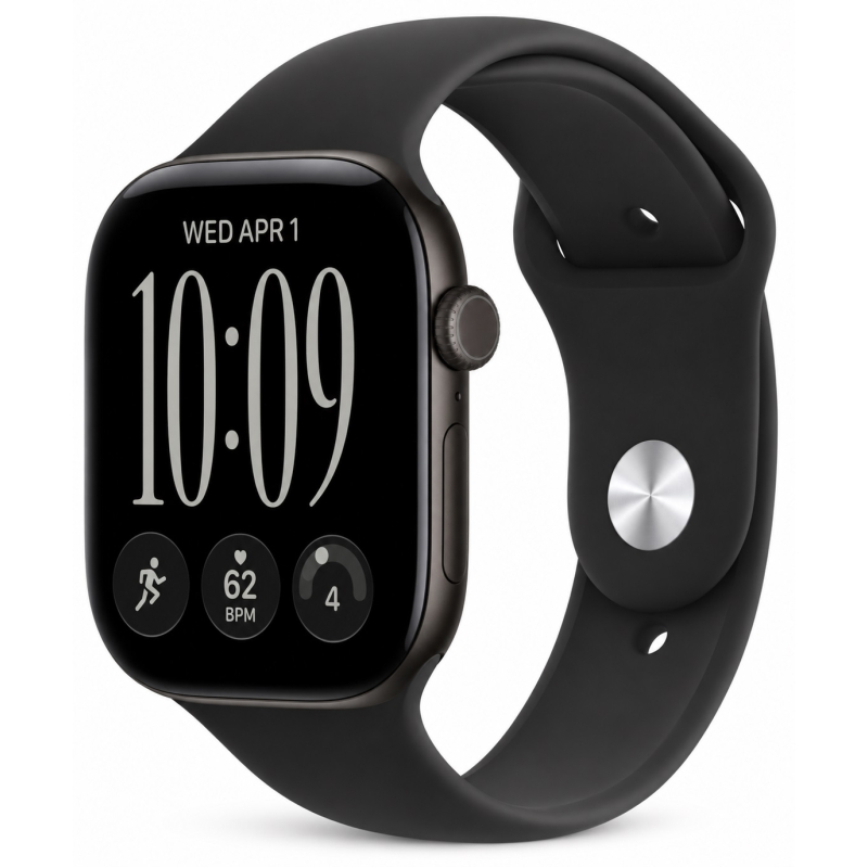 Apple Watch 12 42mm Black Aluminum Case / Black Sport Band